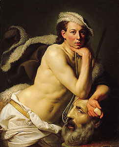 Johann Zoffany Self-portrait as David with the head of Goliath